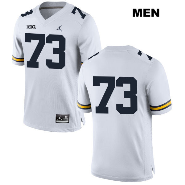 Men's NCAA Michigan Wolverines Ja'Raymond Hall #73 No Name White Jordan Brand Authentic Stitched Football College Jersey YN25P88MM